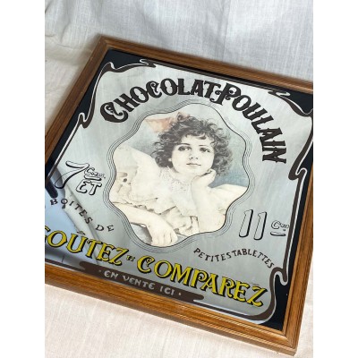 Miroir publicitaire, Chocolat Poulain. 46*42 cm